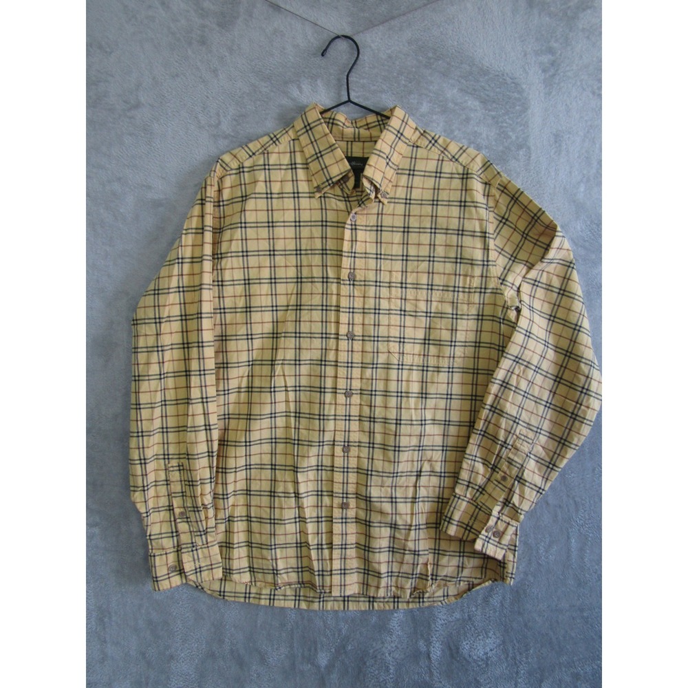 Eddie Bauer Plaid Button Down Shirt Long Sleeve Mens Large Cotton Casual Outdoor